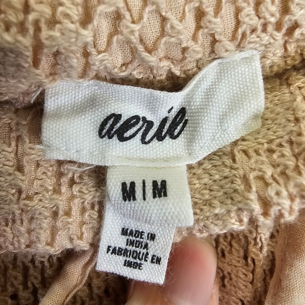 Aerie Crochet Lace Midi Skirt Beige Boho Cowrie Shell Tassel Fringe Coverup New - Picture 9 of 11